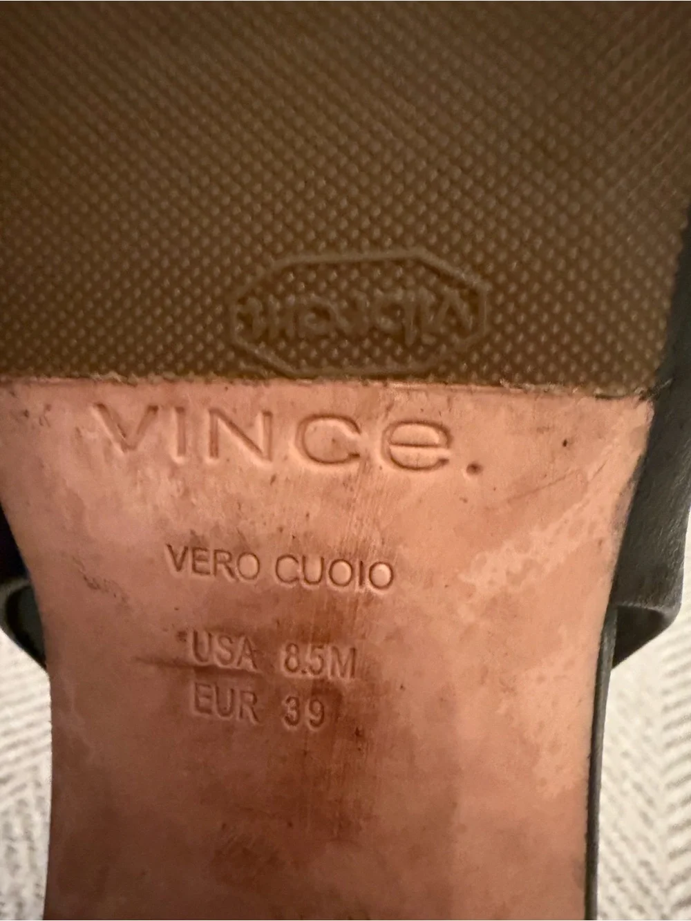 Vince Black Leather Square-Toe Slingback Flats - Picture 7 of 7